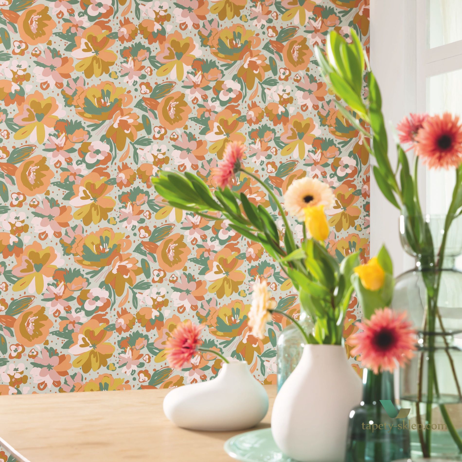 Tapeta z kwiatami Caselio FLP101877023 July Flower Power