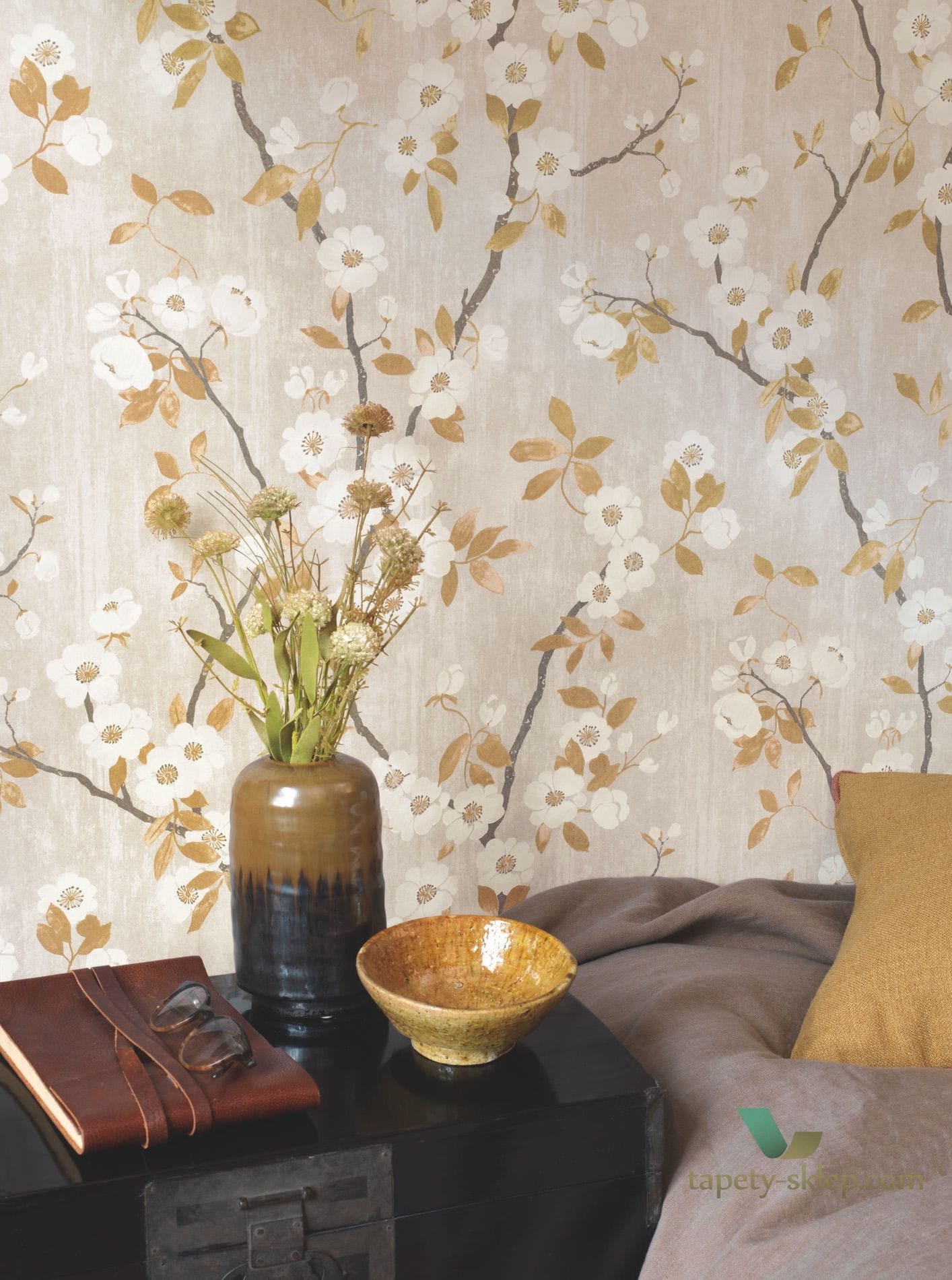 Tapeta w kwiatki Casadeco DELY 85392327 Spring Flower Delicacy