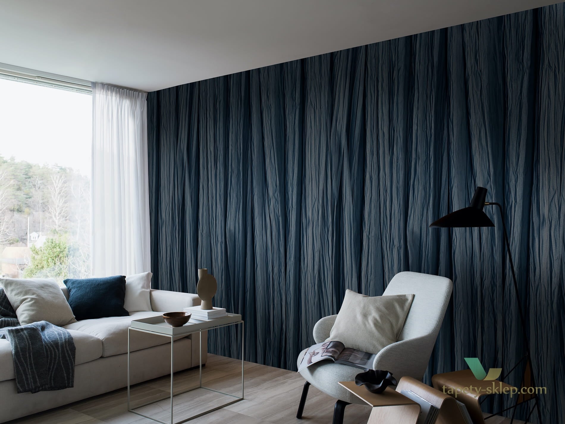 Mural Boras 3141 Indigo Silk Eastern Simplicity