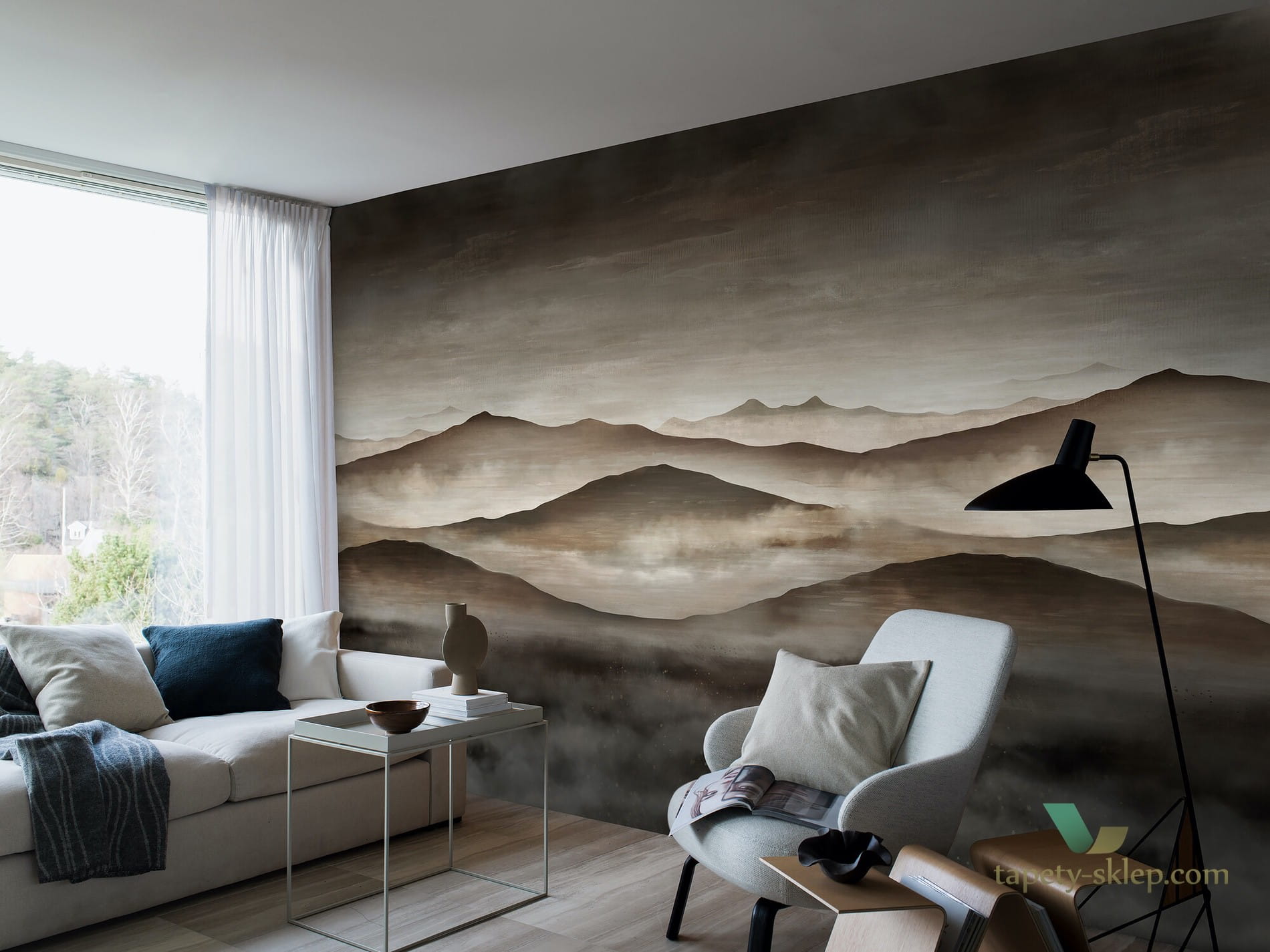 Mural Boras 3140 Twilight Landscape Eastern Simplicity