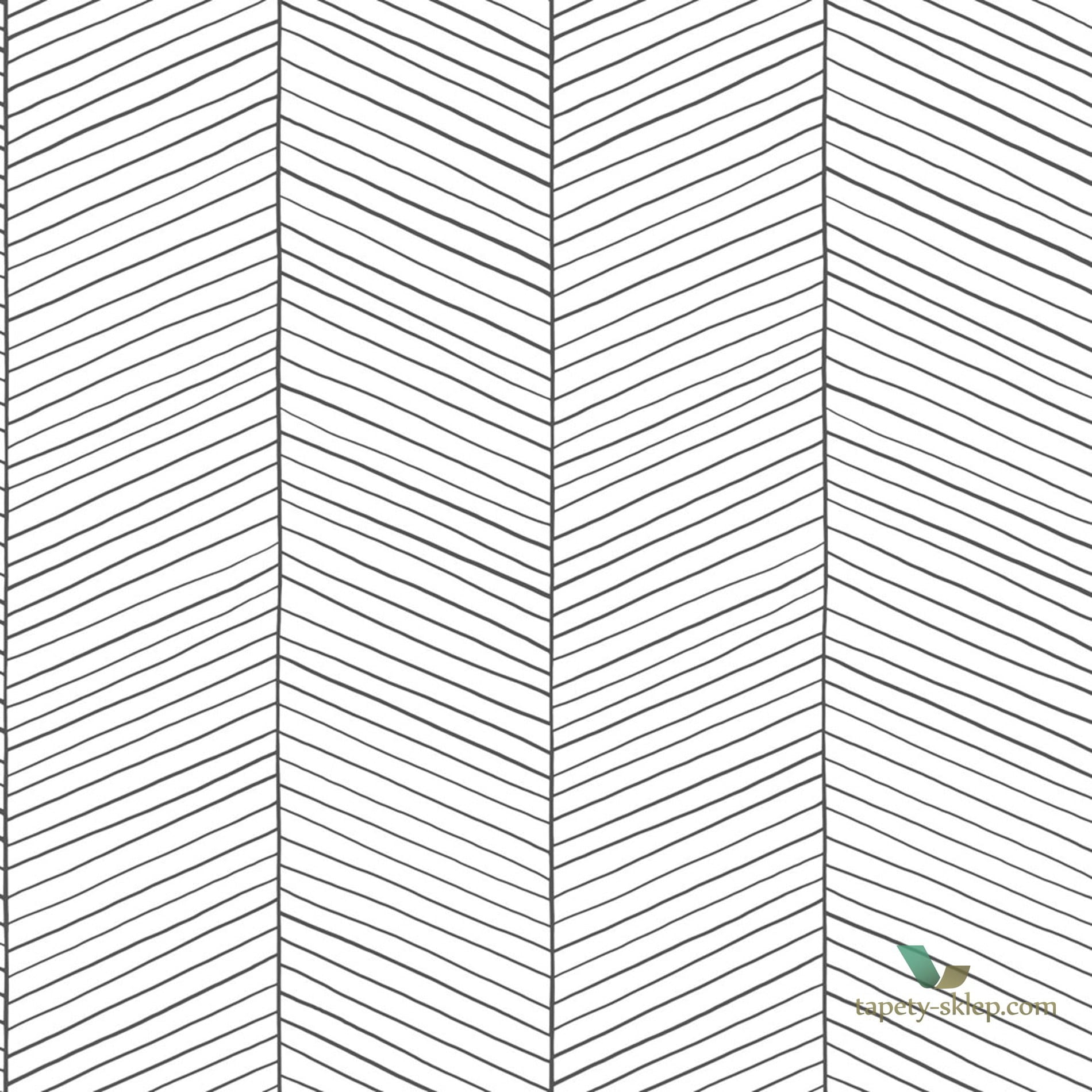 Tapeta Jodełka 139106 w stylu skandynawskim  Black and White