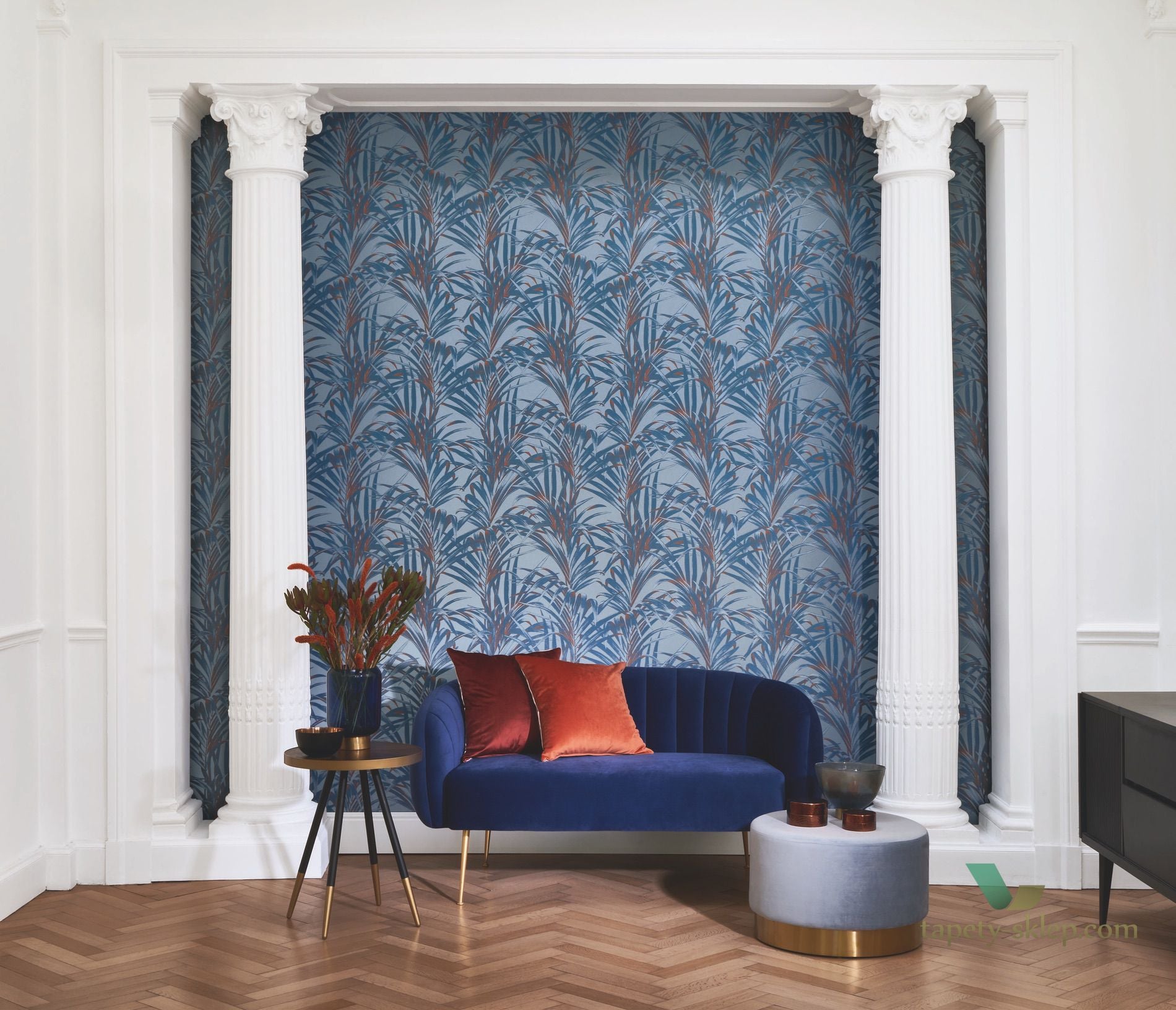 Tapeta w liście palmy Casadeco MNCT 28922318 Fougeres 1930