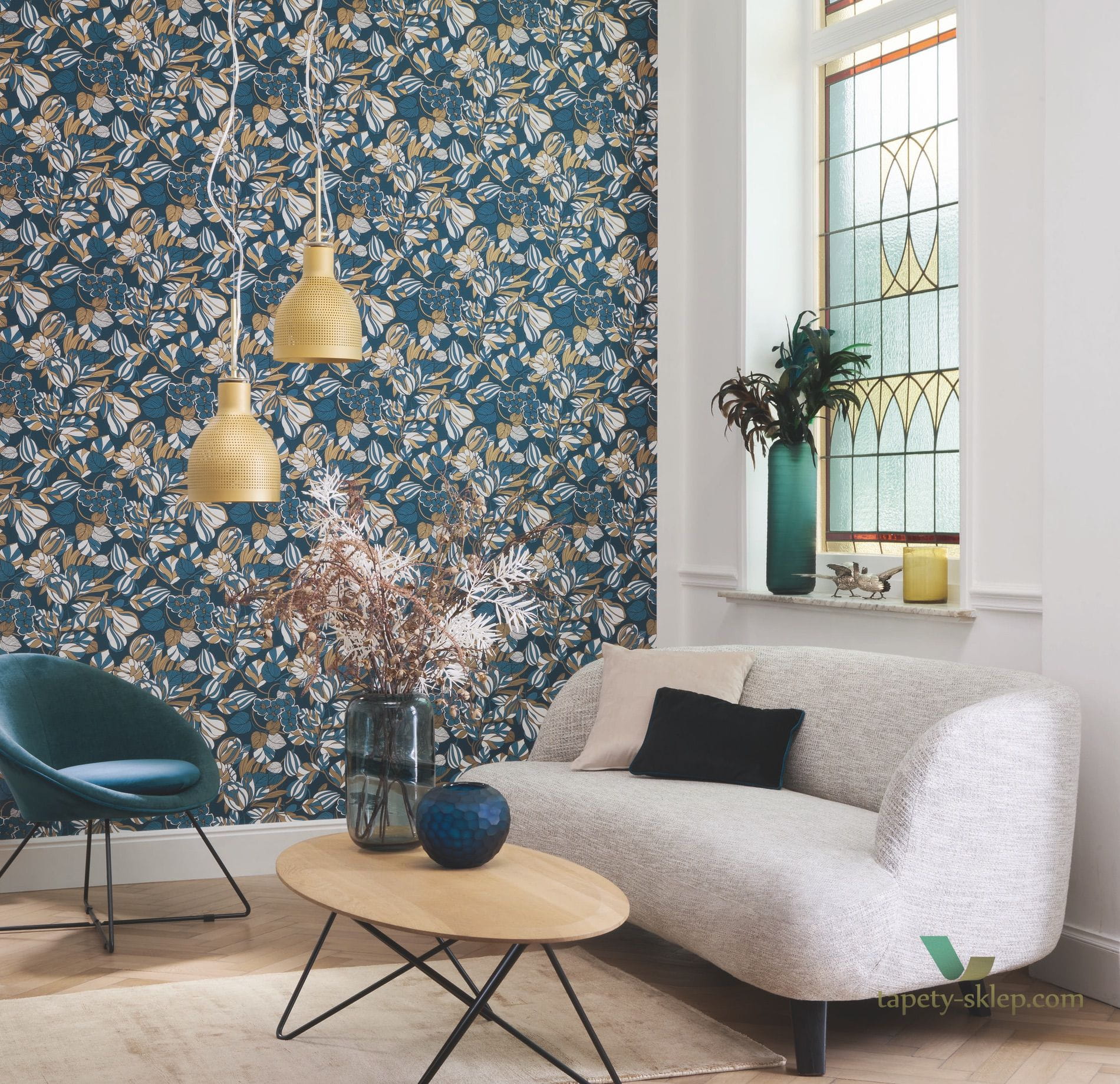 Tapeta roślinna Casadeco MNCT 85716414 Tulipe 1930