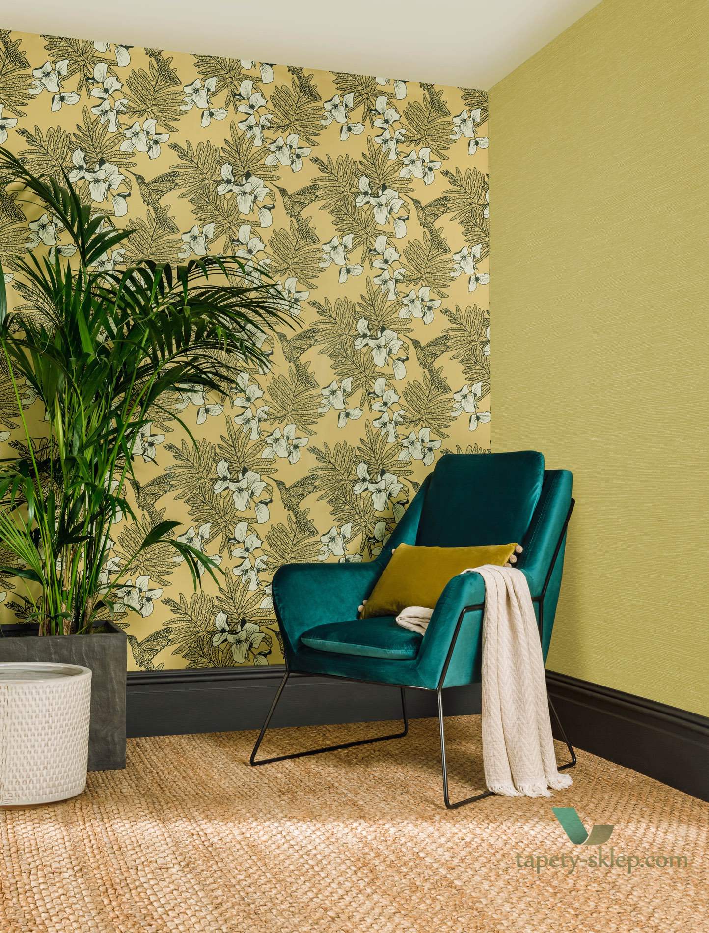 Tapeta 1838 Wallcoverings 1804-122-06 Raffia Mustard Aurora