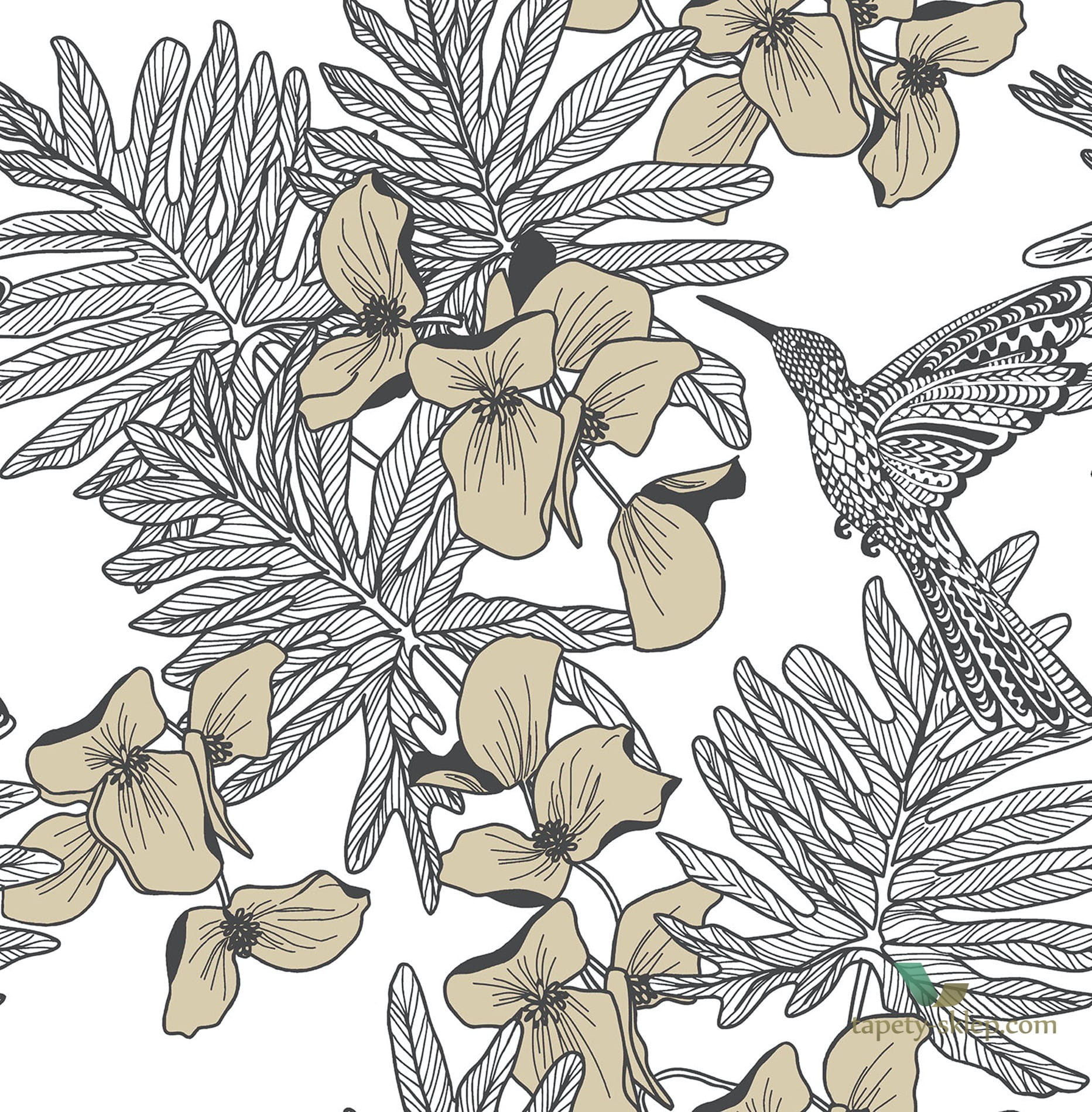 Tapeta 1838 Wallcoverings 1804-117-06 Hummingbird Jet Aurora