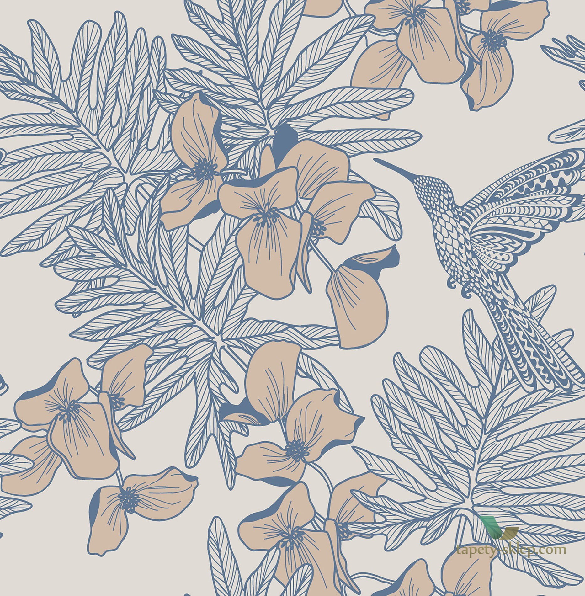 Tapeta 1838 Wallcoverings 1804-117-02 Hummingbird Lagoon Aurora