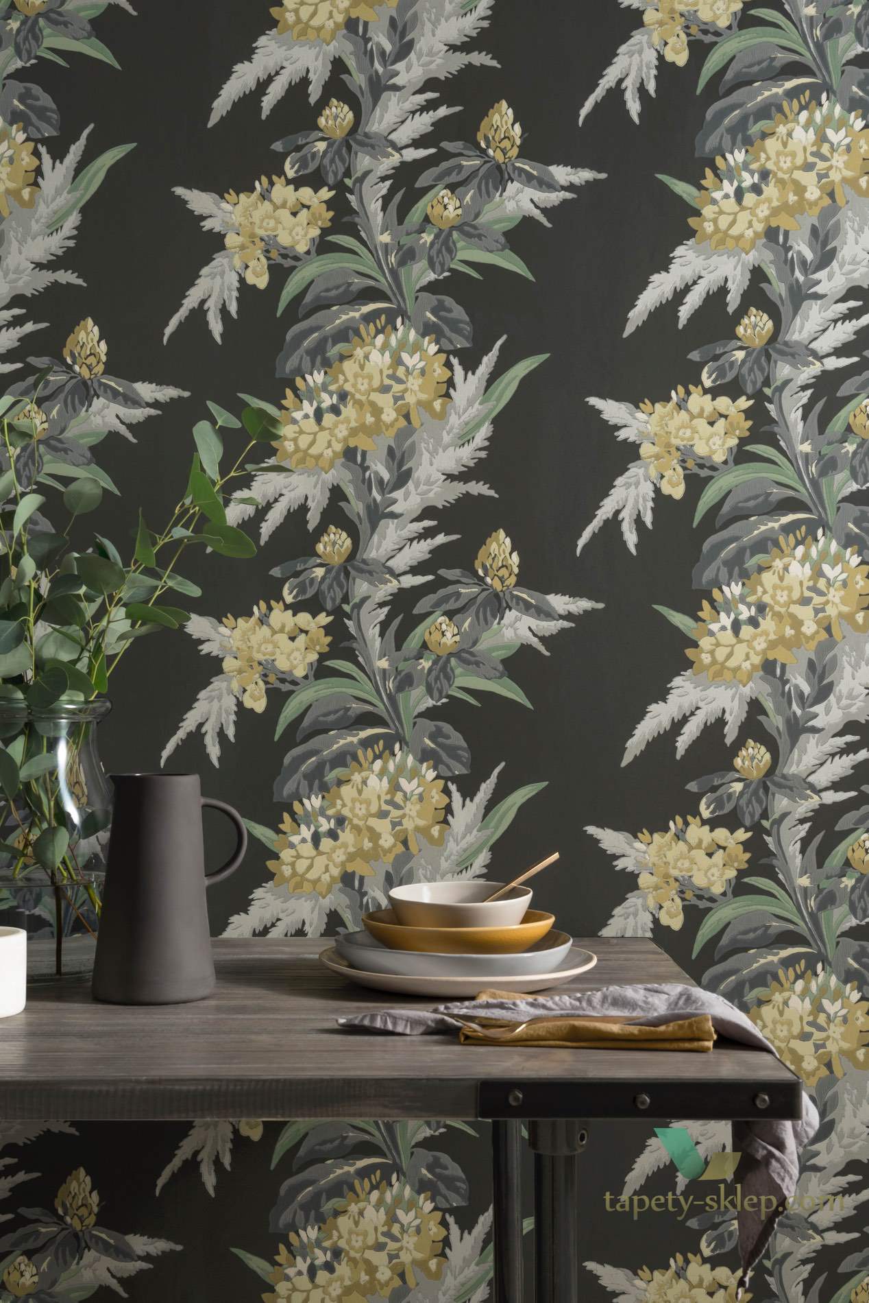 Tapeta 1838 Wallcoverings 1804-116-01 Aurora Jet Aurora