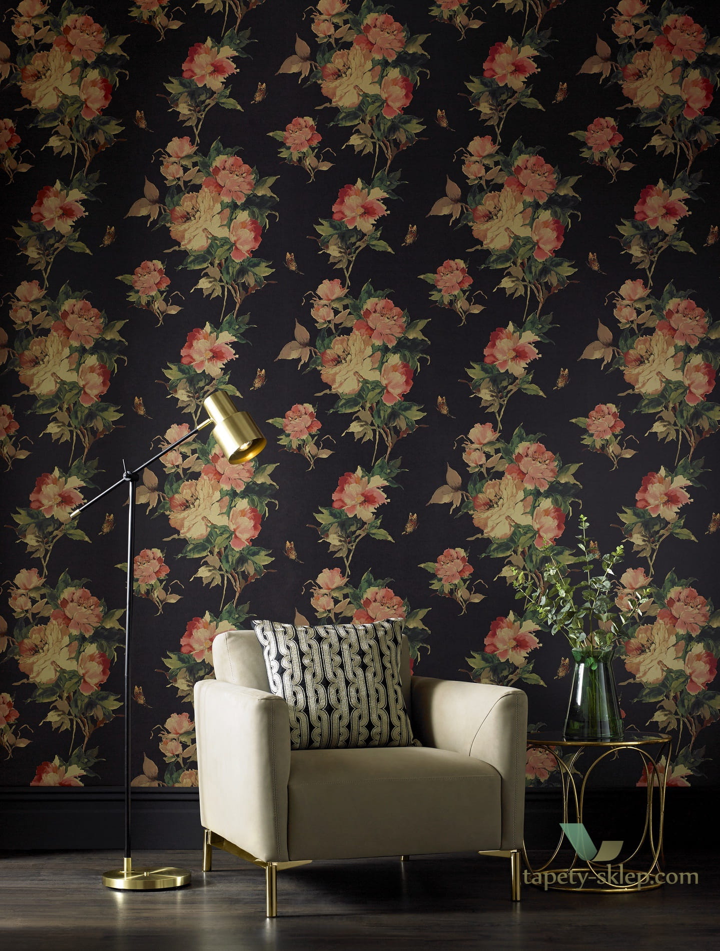 Tapeta 1838 Wallcoverings 1703-108-02 Madama Butterfly Camellia
