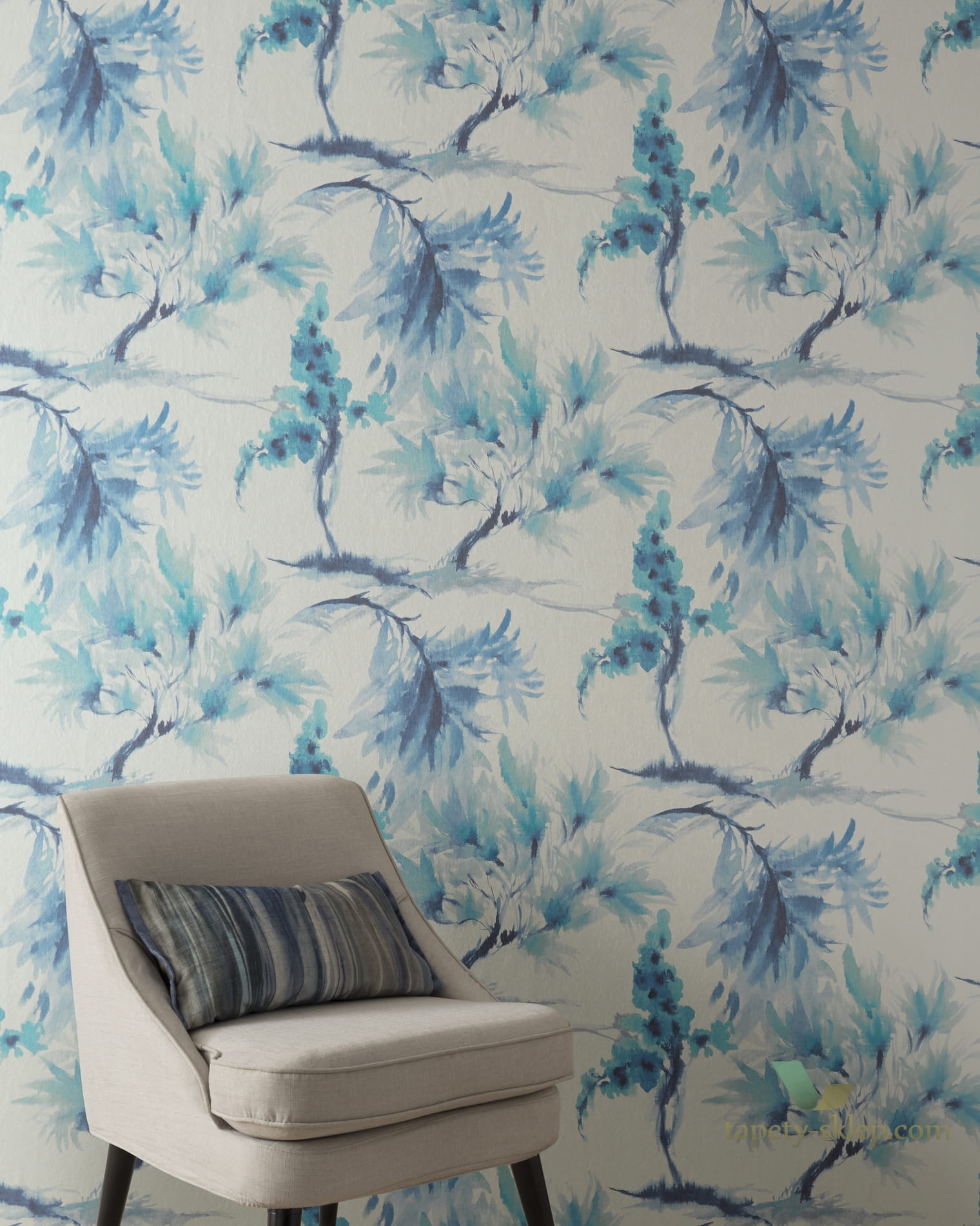 Tapeta 1838 Wallcoverings 1905-124-01 Mimosa Aquamarine Capri