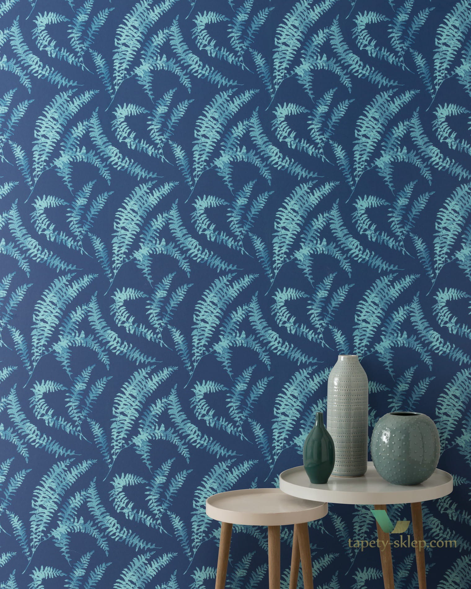 Tapeta 1838 Wallcoverings 1905-125-02 Felci Azure Capri