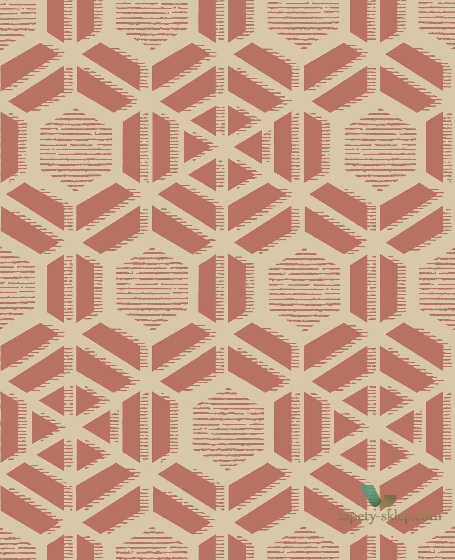 Tapeta 1838 Wallcoverings 1905-126-06 Capri Red Clay Capri
