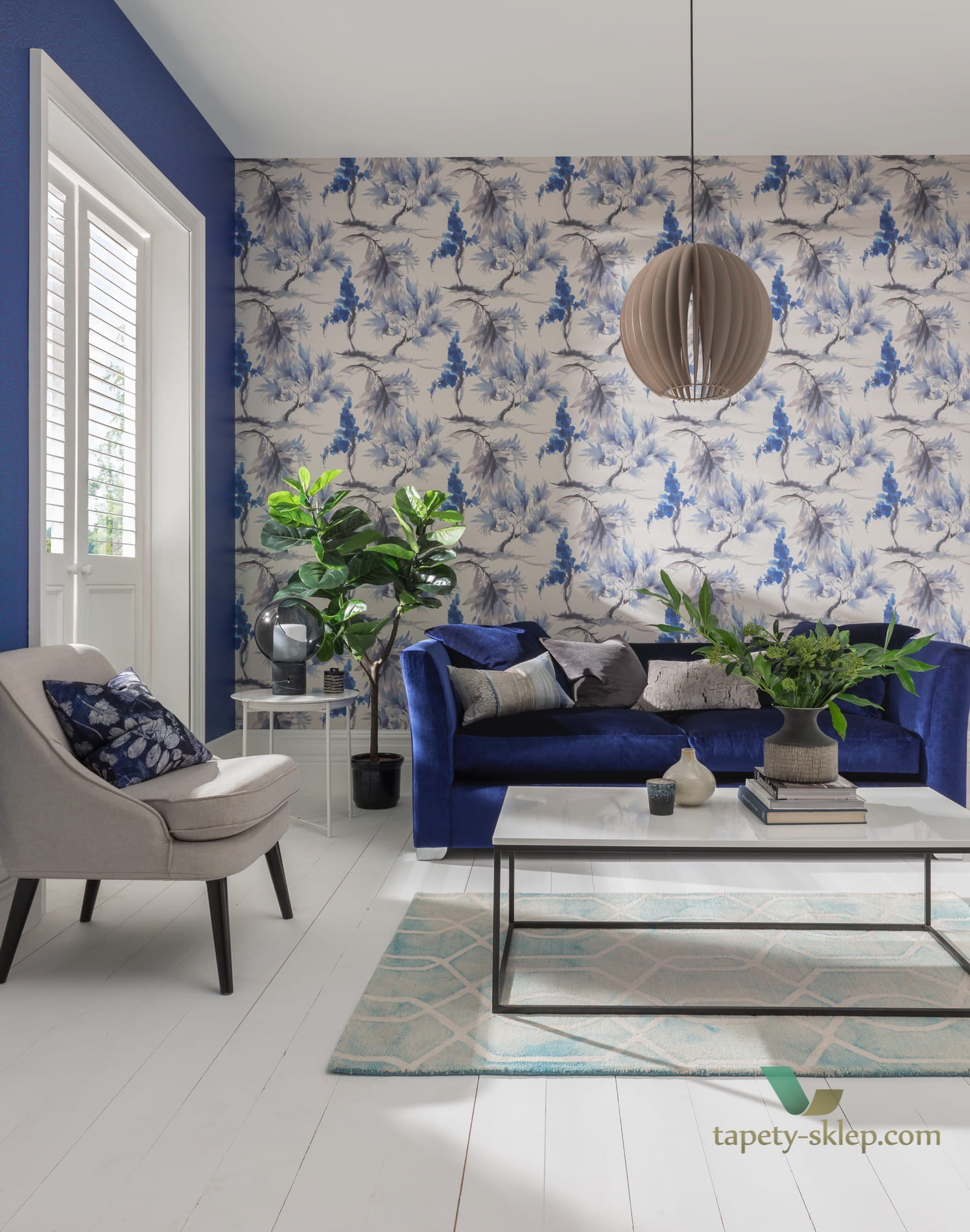 Tapeta 1838 Wallcoverings 1905-127-02 Mosaic Azure Capri