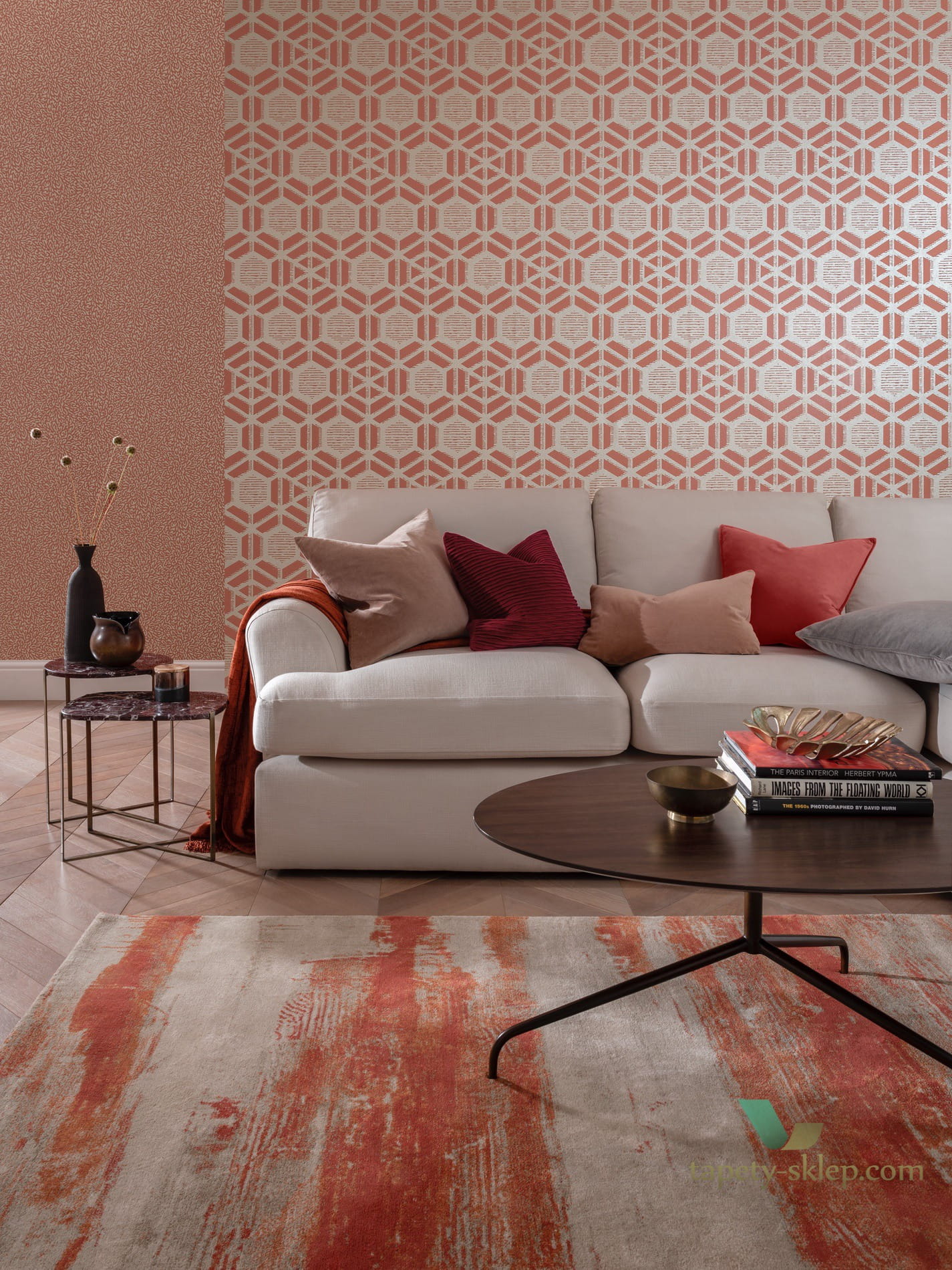 Tapeta 1838 Wallcoverings 1905-128-06 Corallo Red Clay Capri