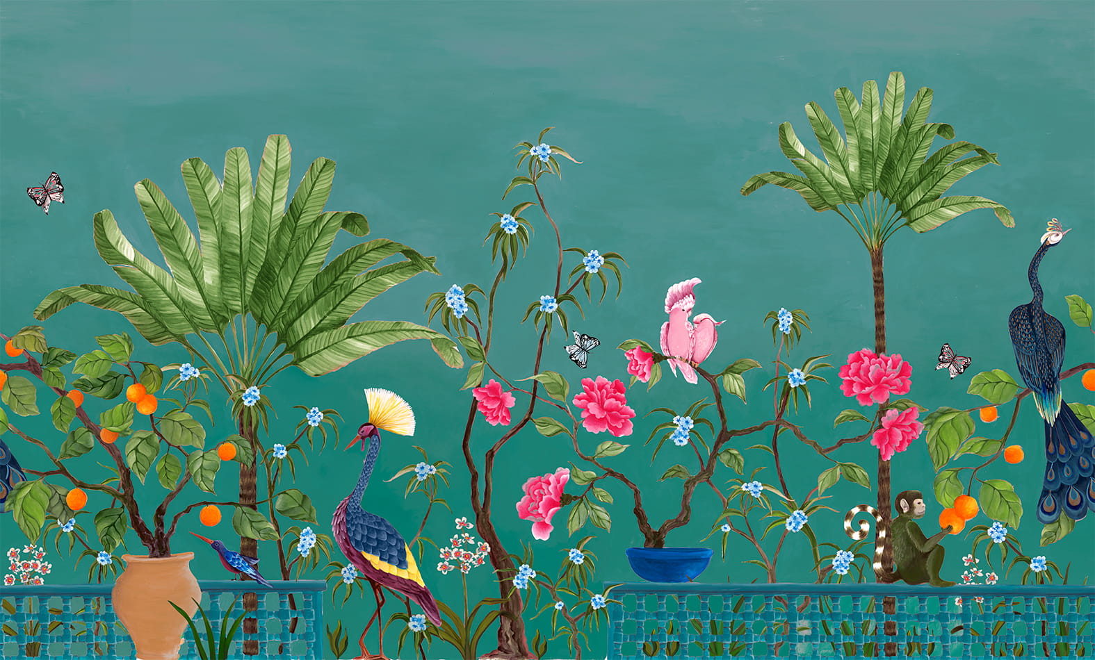 Mural Coordonne 8800132 Neo-Tea Garden Metamorphosis