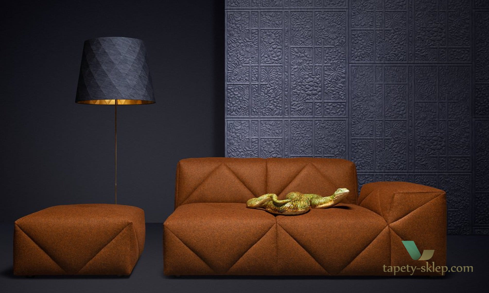 Tapeta 3D Arte Moooi MO3032 Shoji Blossom Tokyo Blue