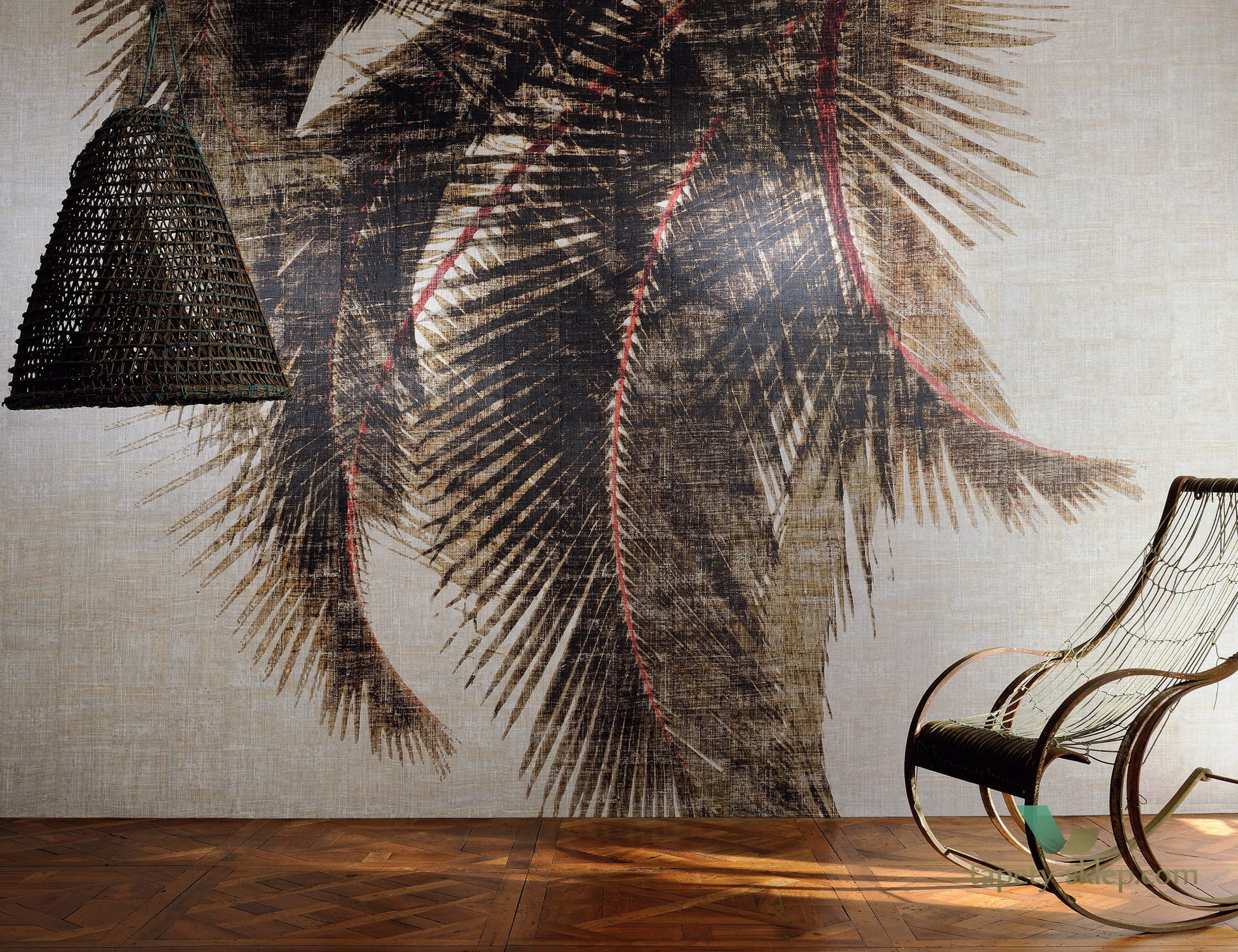 Mural Liście Palmy Elitis VP 60301 Cuba Libre Raffia & Madagascar