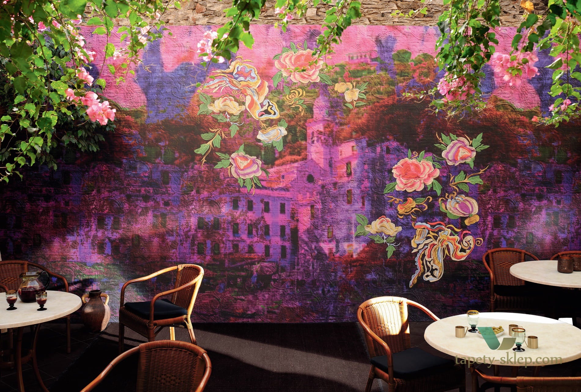 Mural Kwiaty I Architektura Elitis VP85702 Portofino Talamone