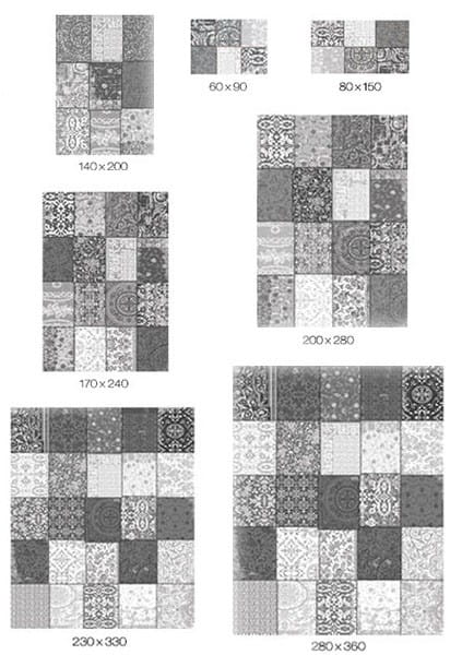 Czerwono Beżowy Dywan Louis De Poortere Patchwork - ANTWERP RED 8985