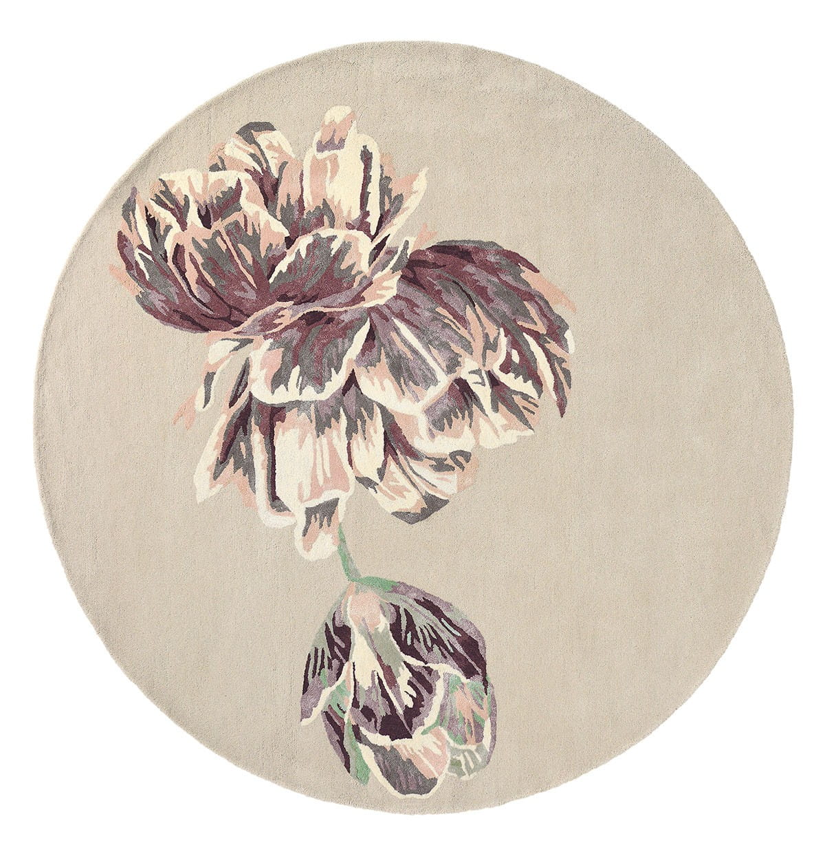 Filoletowo Beżowy Dywan Ted Baker Okrągły - TRANQUILITY ROUND BEIGE 56001