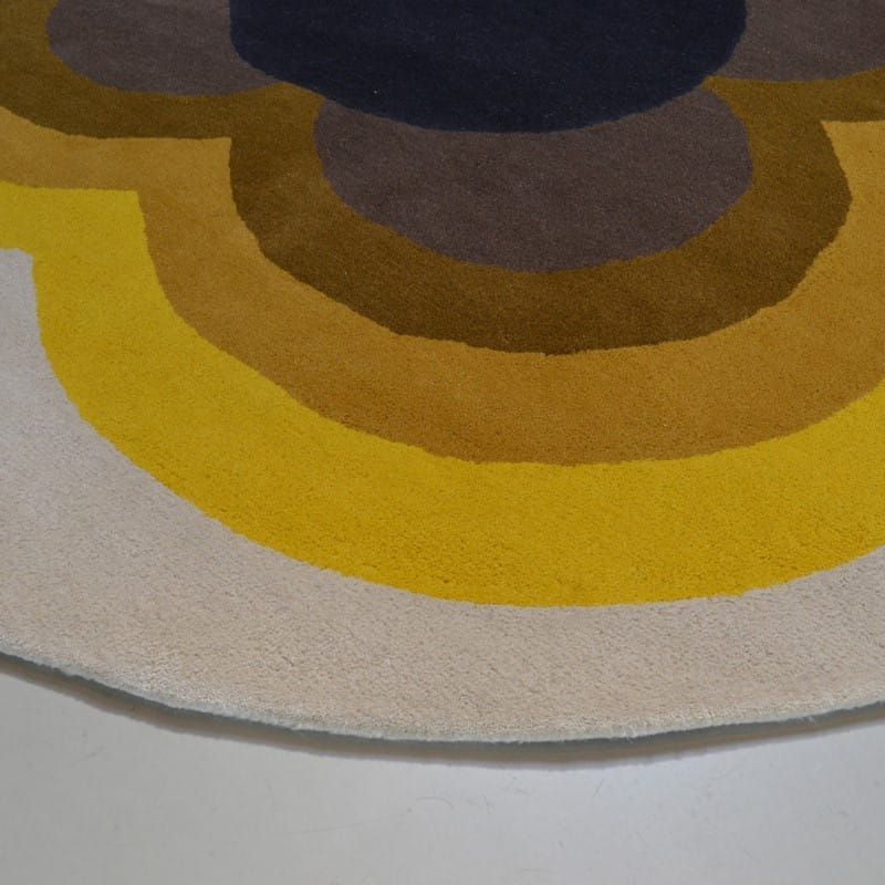 Okrągły Kolorowy Dywan Orla Kiely w Kwiaty - SUNFLOWER YELLOW 060006