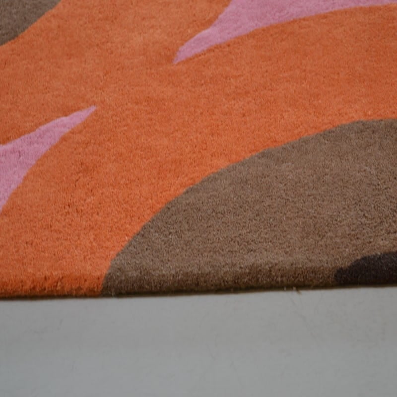 Okrągły Kolorowy Dywan Orla Kiely w Kwiaty - SUNFLOWER PINK 060005