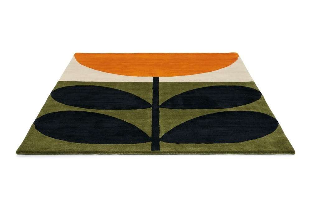 Kolorowy Dywan Orla Kiely w Liście i Kwiat - STEM BLACK 059803