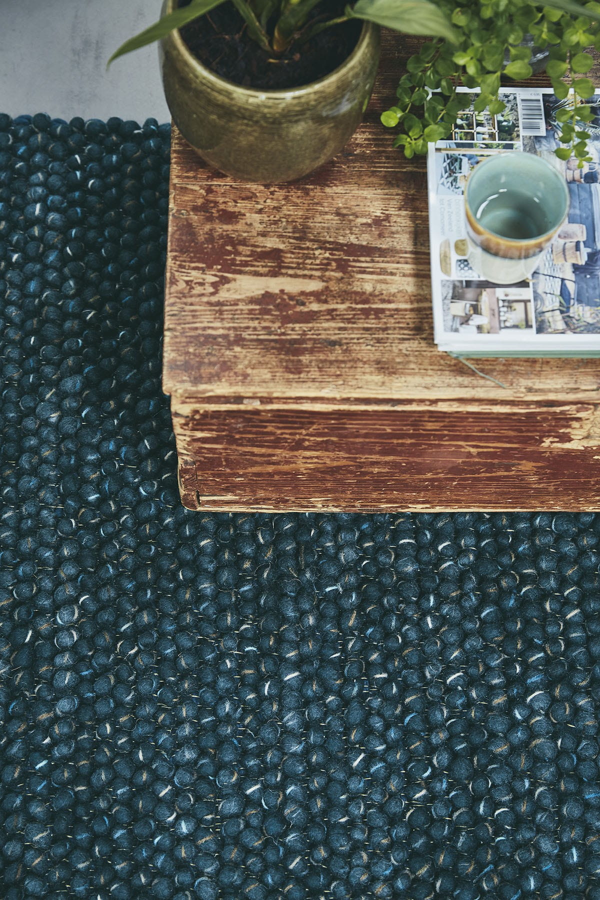 Granatowy Dywan Brink & Campman Pleciony - COBBLE 29208