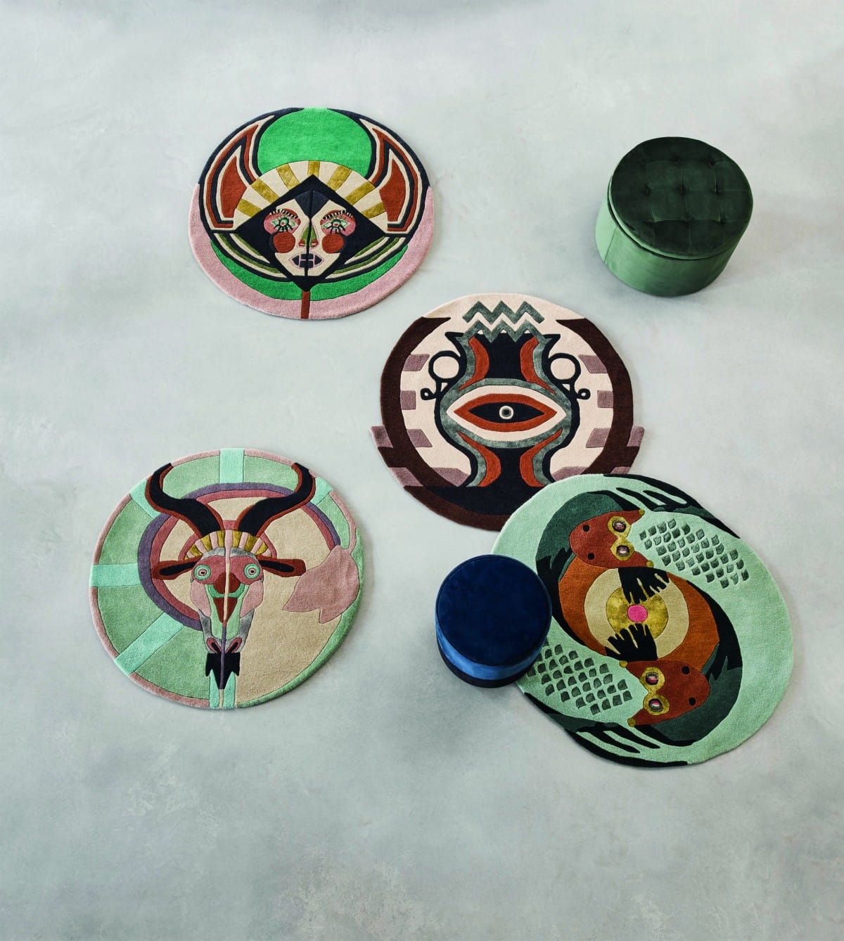 Nowoczesny Okrągły Dywan Ted Baker w Znak Zodiaku Ryby - ZODIAC PISCES 162205