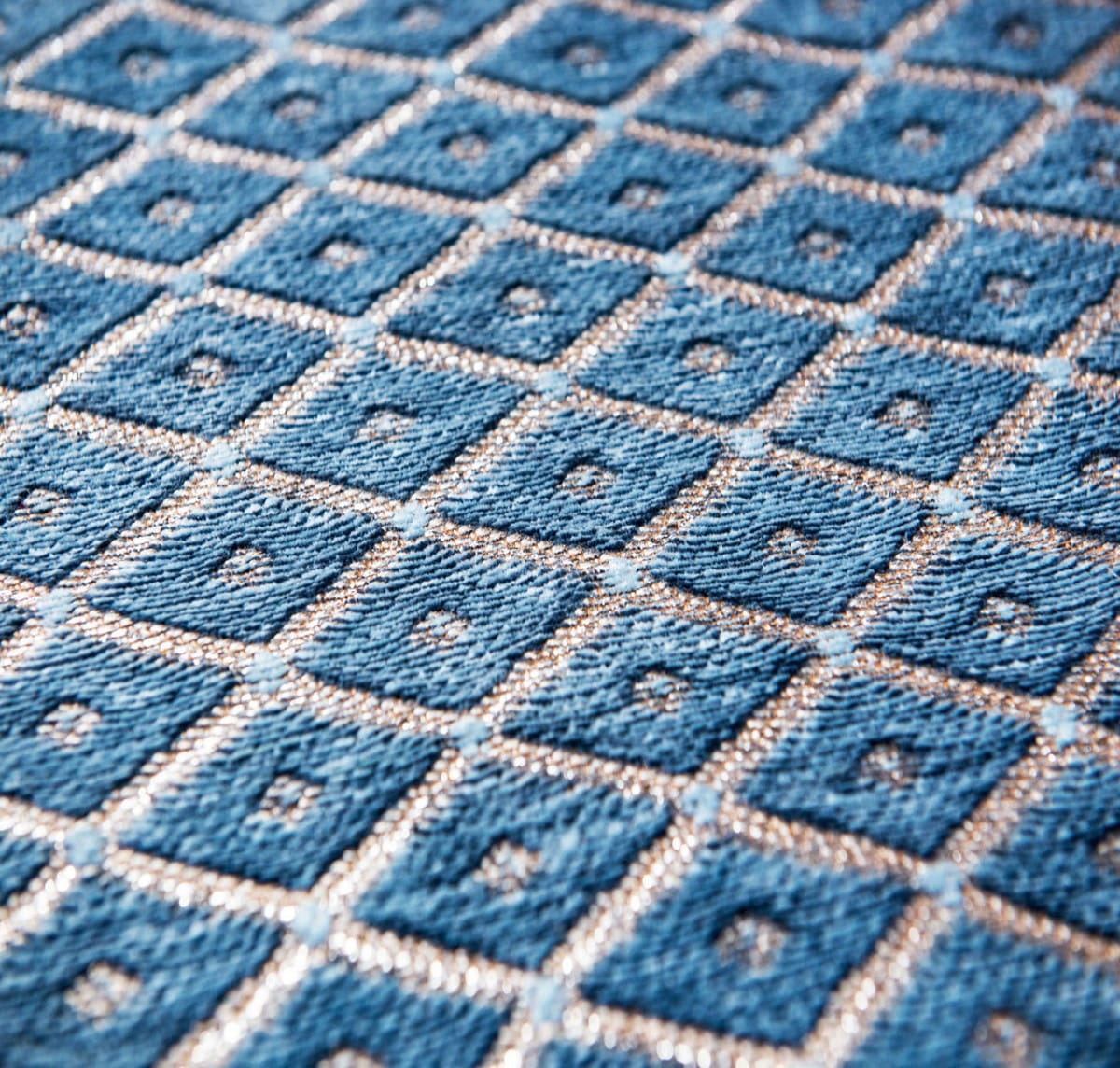 Niebiesko Szary Dywan Nowoczesny - ROMBO BLU GRIGIO 9036