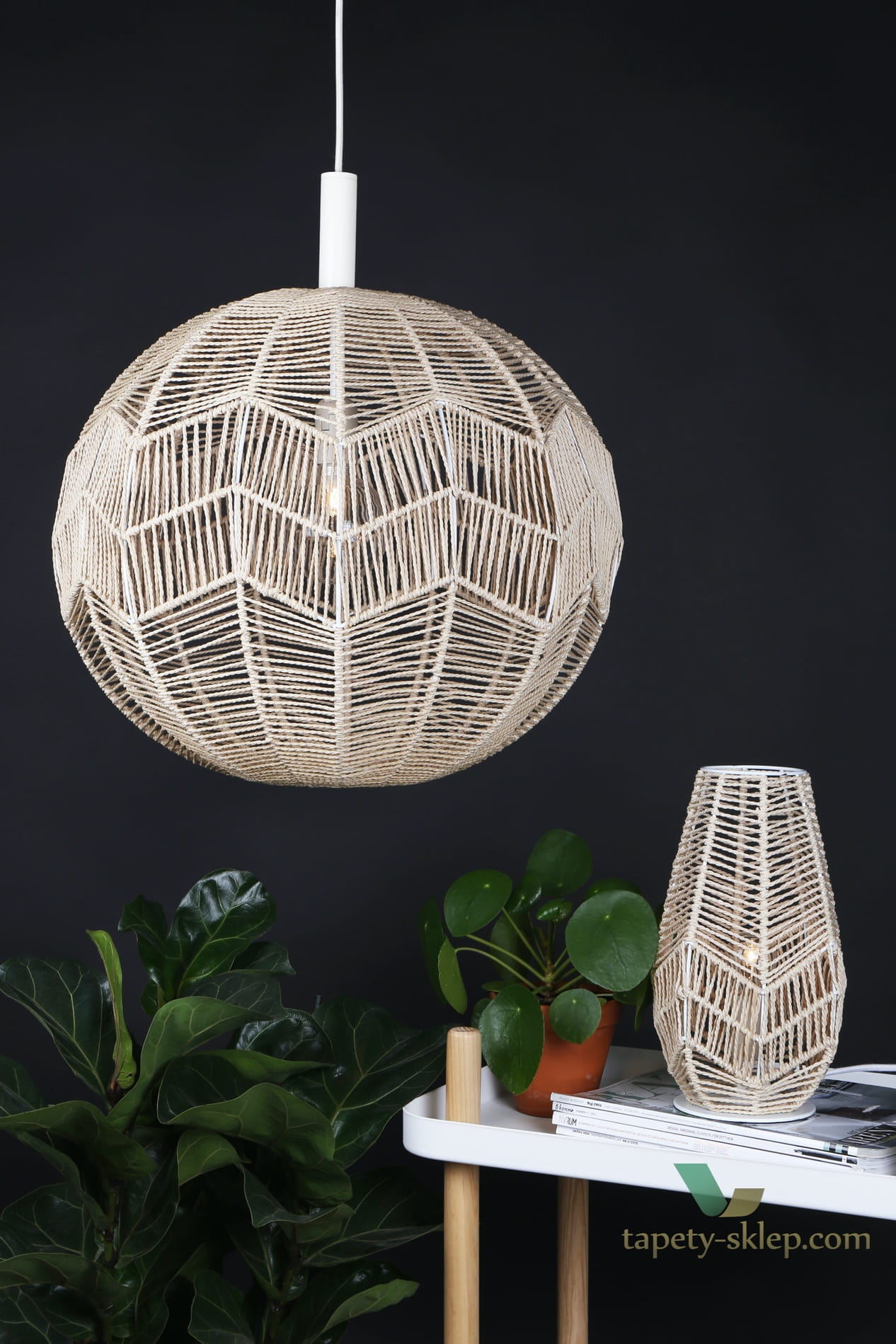 Lampa wisząca Missy Natural / White 153720 Globen