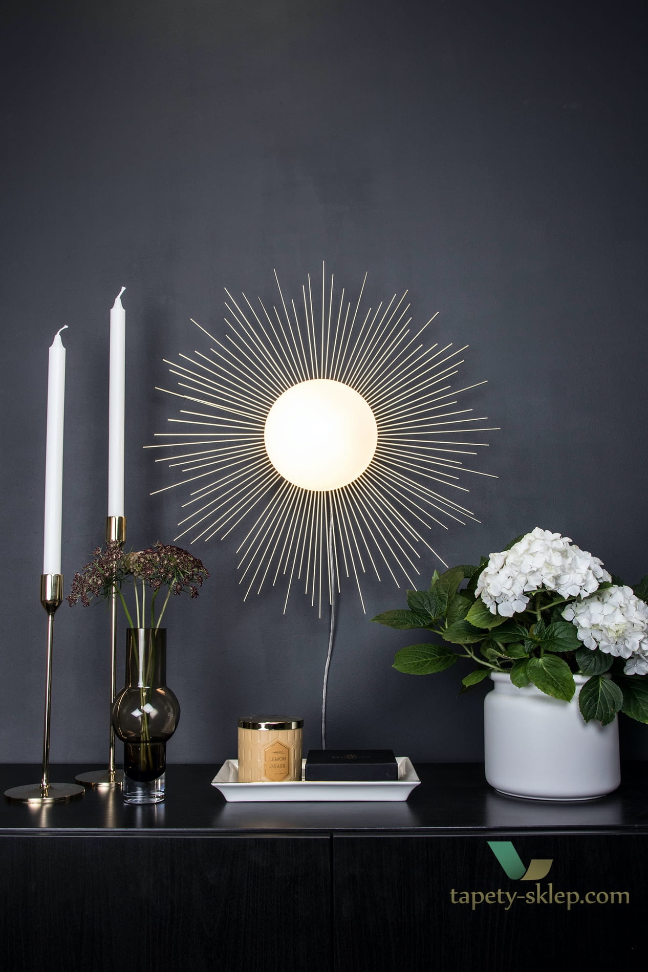 Kinkiet/Lampa sufitowa Soleil Brushed Brass 237165 Globen