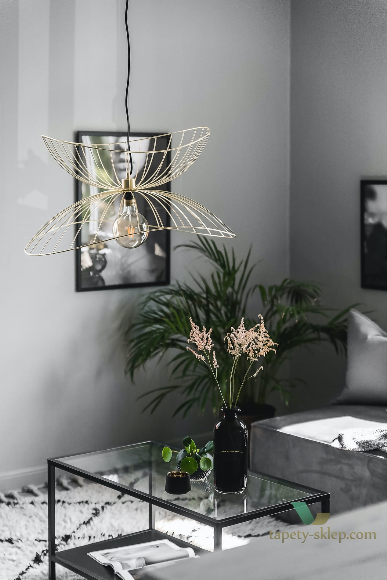 Lampa wisząca Ray 70 Brushed Brass 258065 Globen