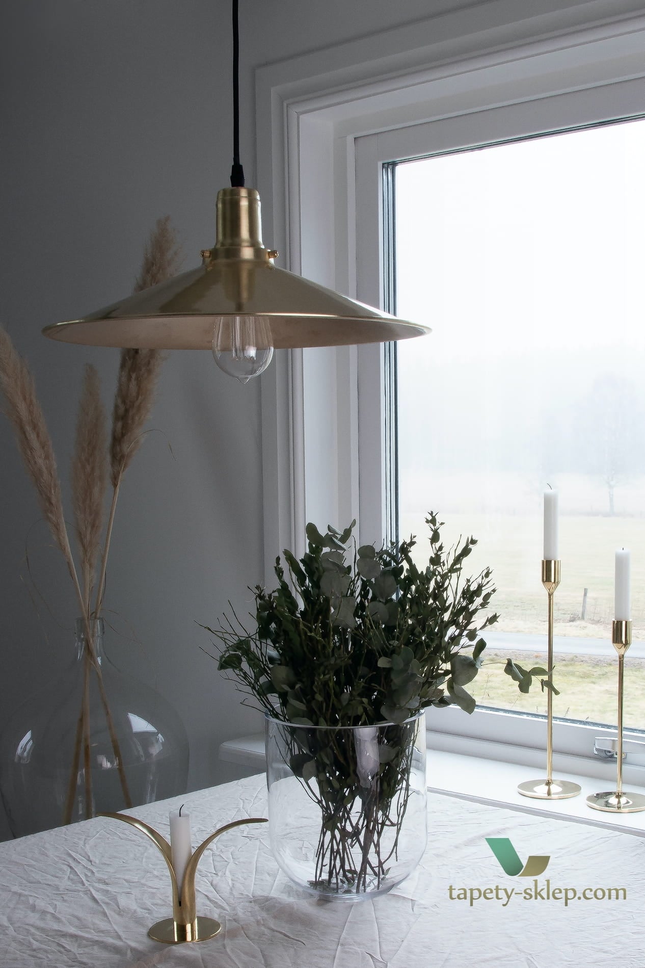 Lampa wisząca Disc Brushed Brass 452665 Globen