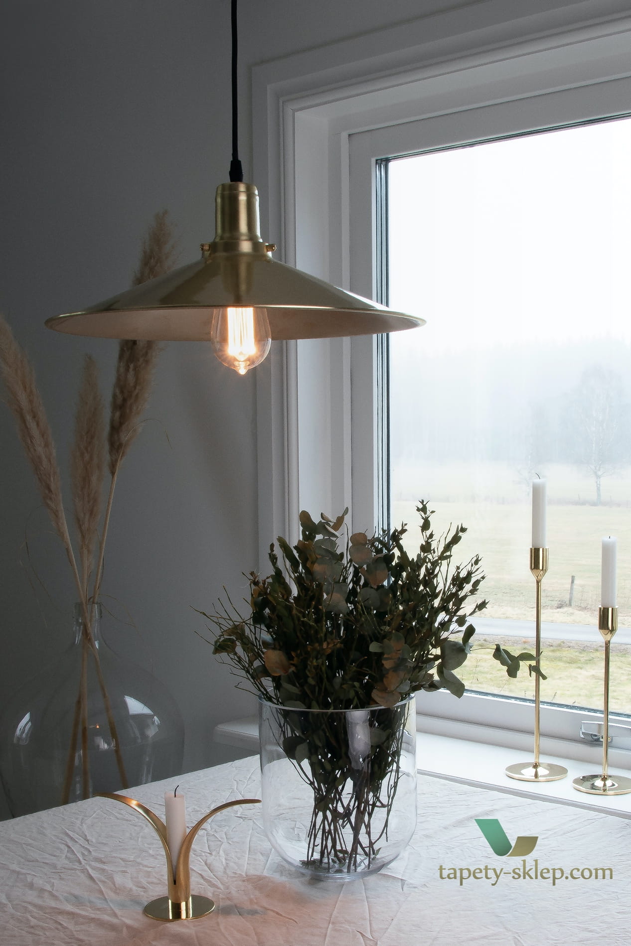 Lampa wisząca Disc Brushed Brass 452665 Globen