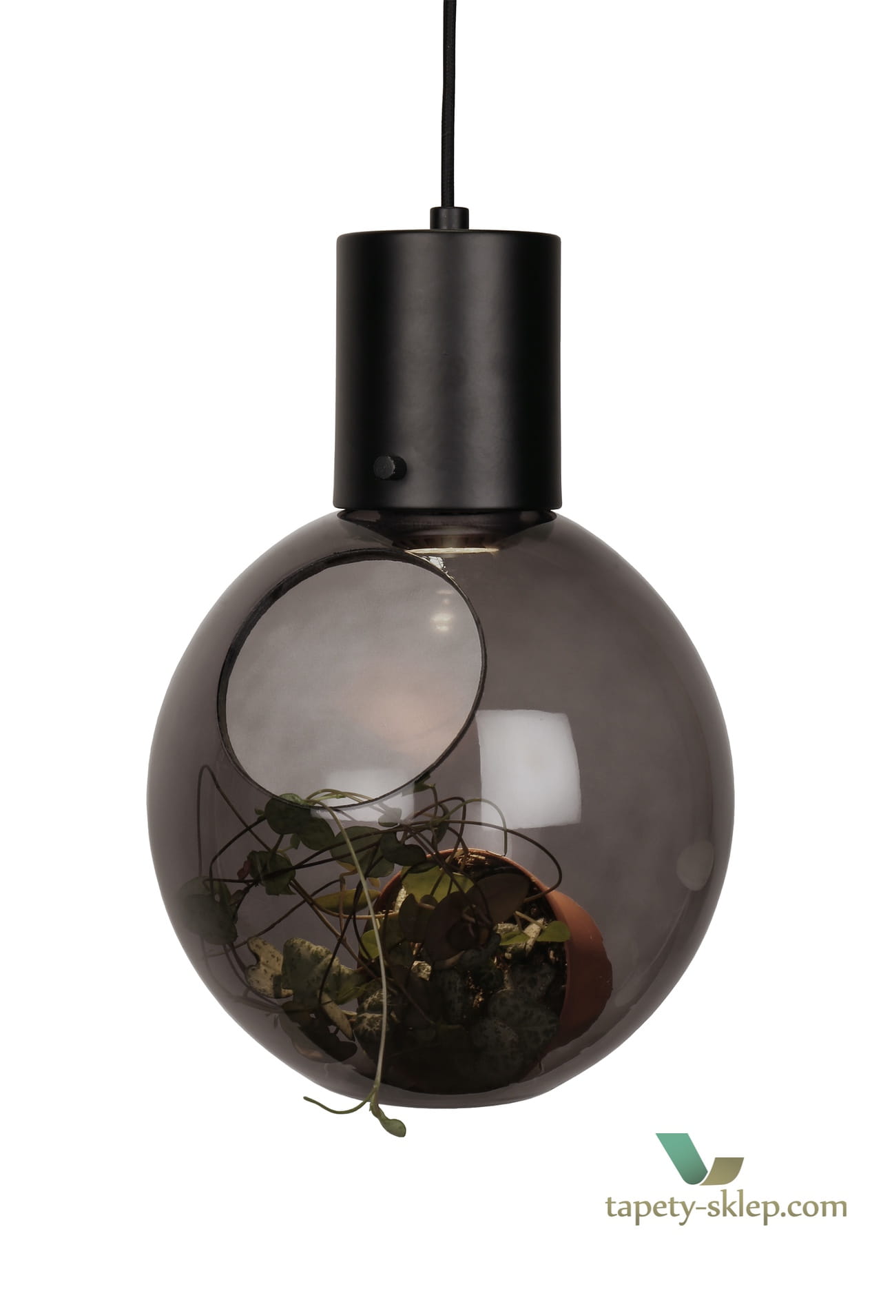 Lampa wisząca/Lampa stołowa Mini Smoke Hole / Matt Black 641056 Globen