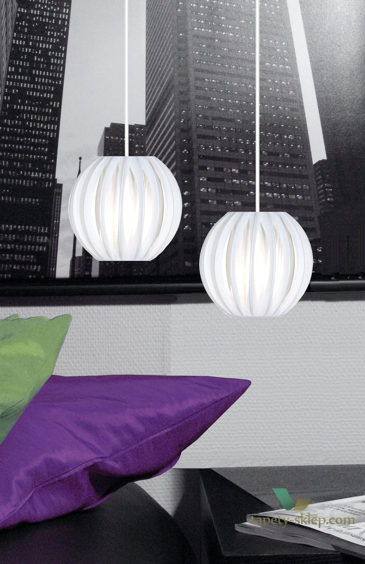 Lampa wisząca Mini Plastic straps White 843008 Globen