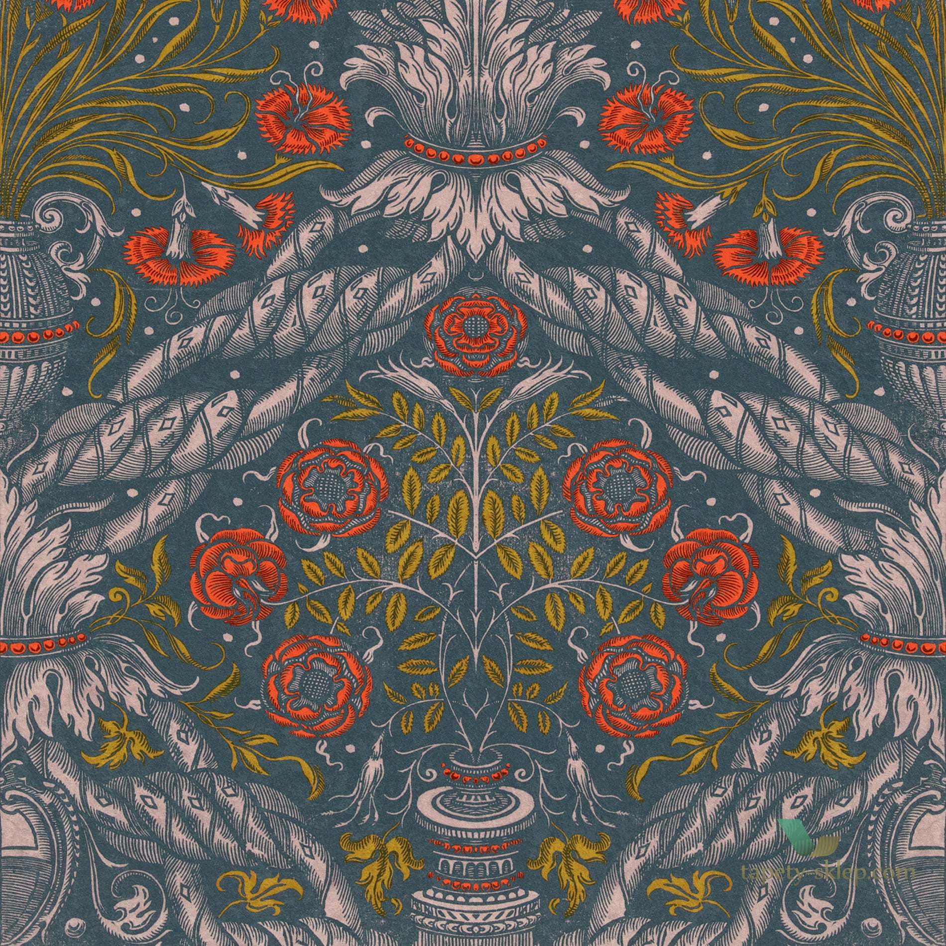 Tapeta Mind the Gap WP20471 Floral Ornament Scarlet