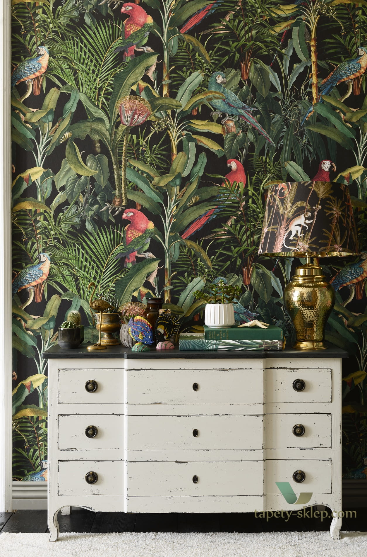 Tapeta Mind the Gap WP20522 Parrots Of Brasil Anthracite
