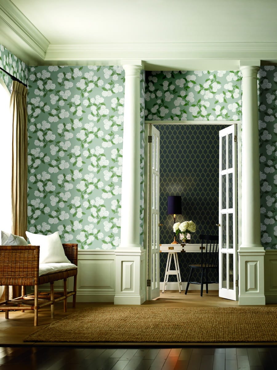 Tapeta Kwiaty Hortensji York Wallcoverings RI5142 Hydrangea Rifle Paper Co.