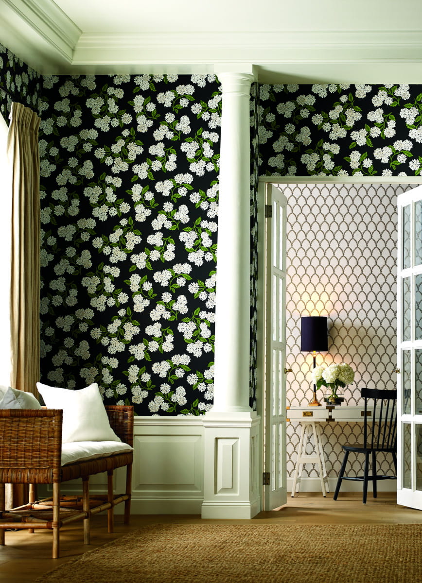 Tapeta Kwiaty Hortensji York Wallcoverings RI5145 Hydrangea Rifle Paper Co.