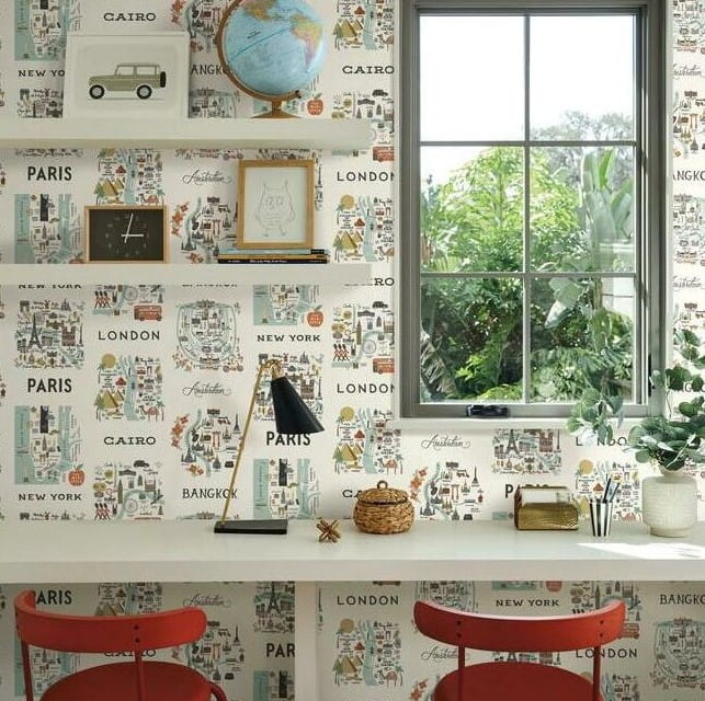 Tapeta Mapa Miasta York Wallcoverings RI5162 City Maps Rifle Paper Co.