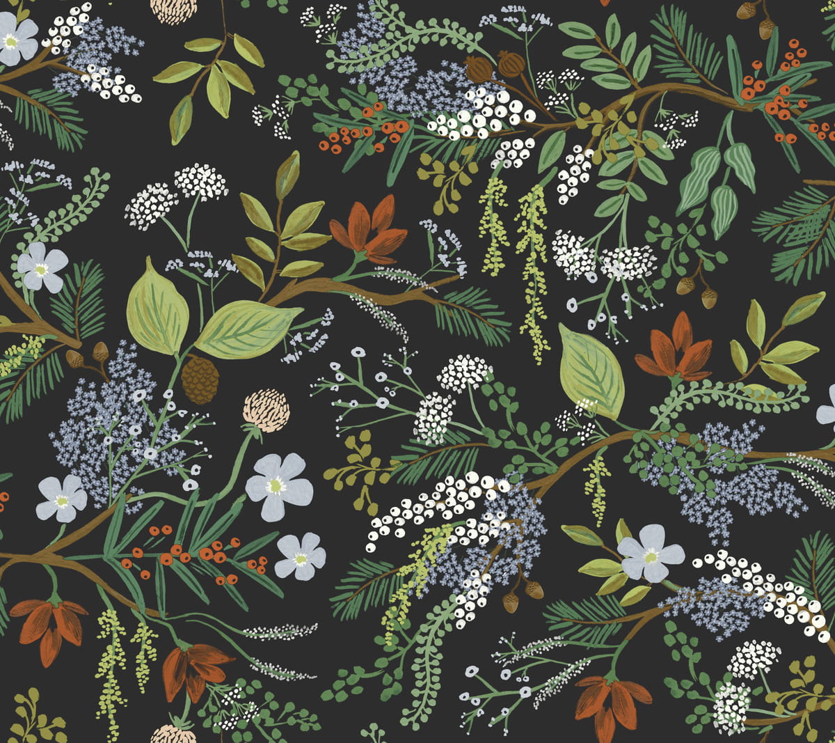 Tapeta Kwiaty I Liście York Wallcoverings RI5166 Juniper Forest Rifle Paper Co.
