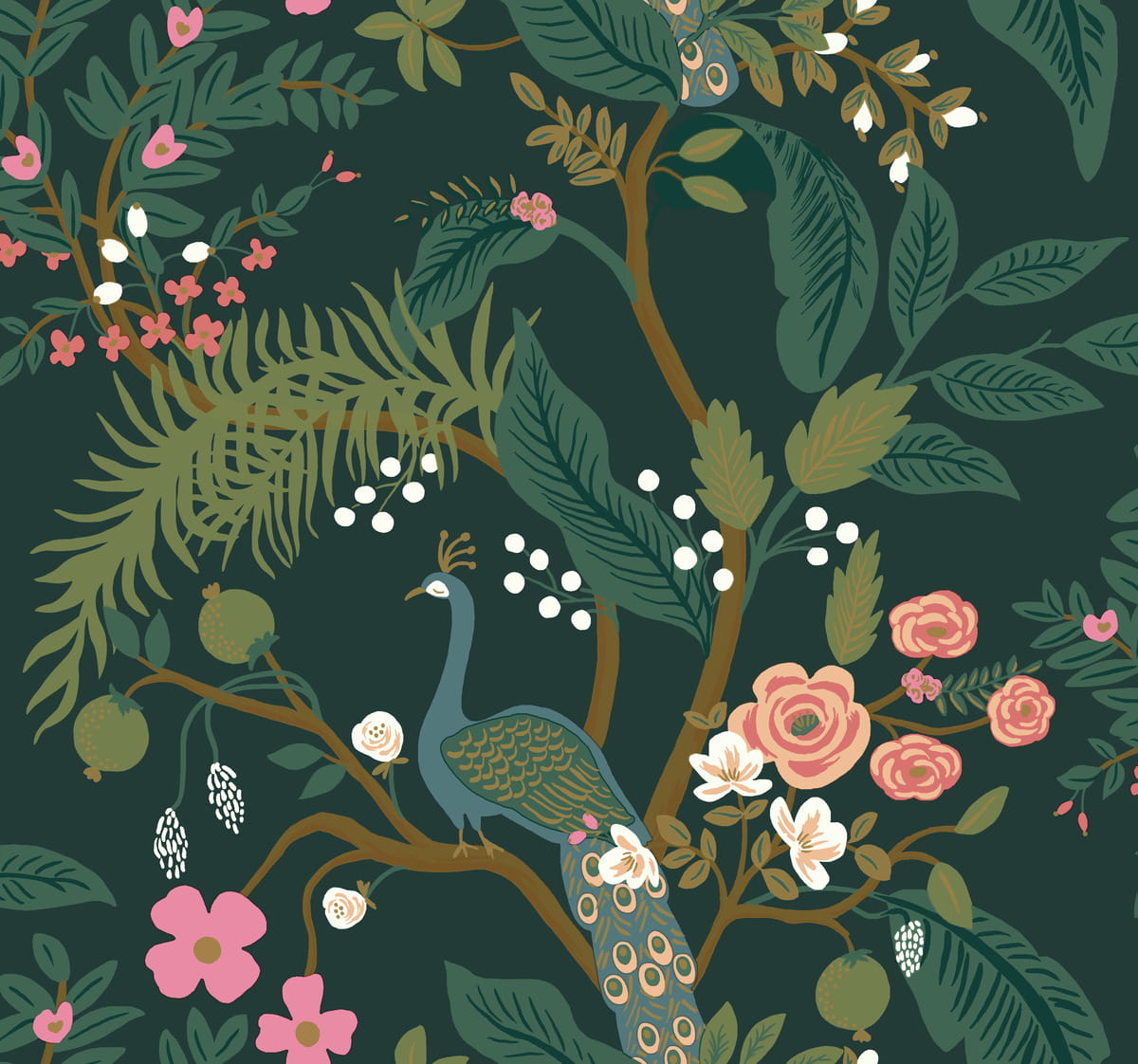 Tapeta Pawie I Drzewa York Wallcoverings RI5168 Peacock Rifle Paper Co.