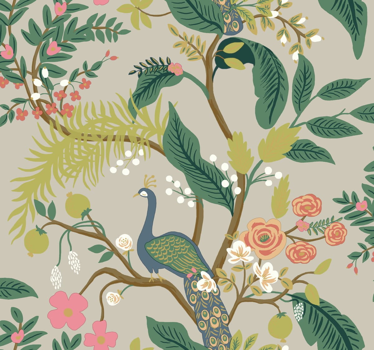 Tapeta Pawie I Drzewa York Wallcoverings RI5171 Peacock Rifle Paper Co.