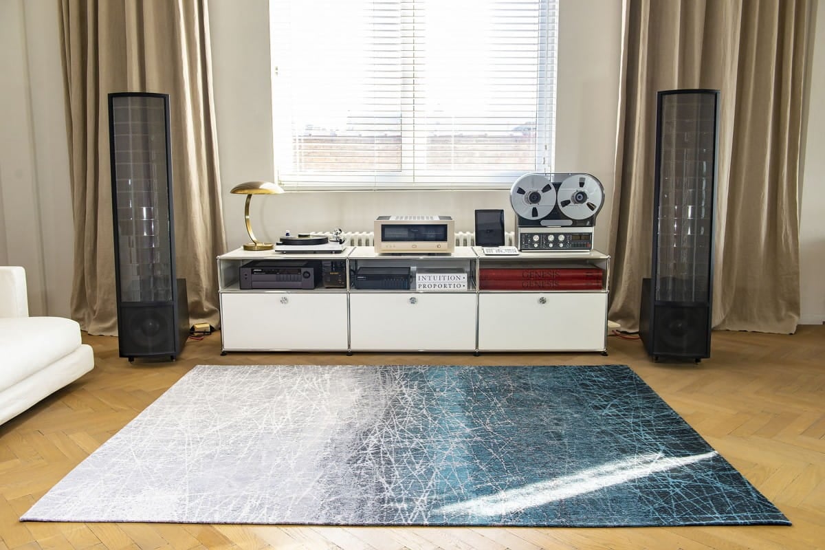 ! 1 szt OKAZJA ! 24H Niebieski Dywan Louis De Poortere Nowoczesny - POLAR VORTEX 8877 140 cm x 200 cm