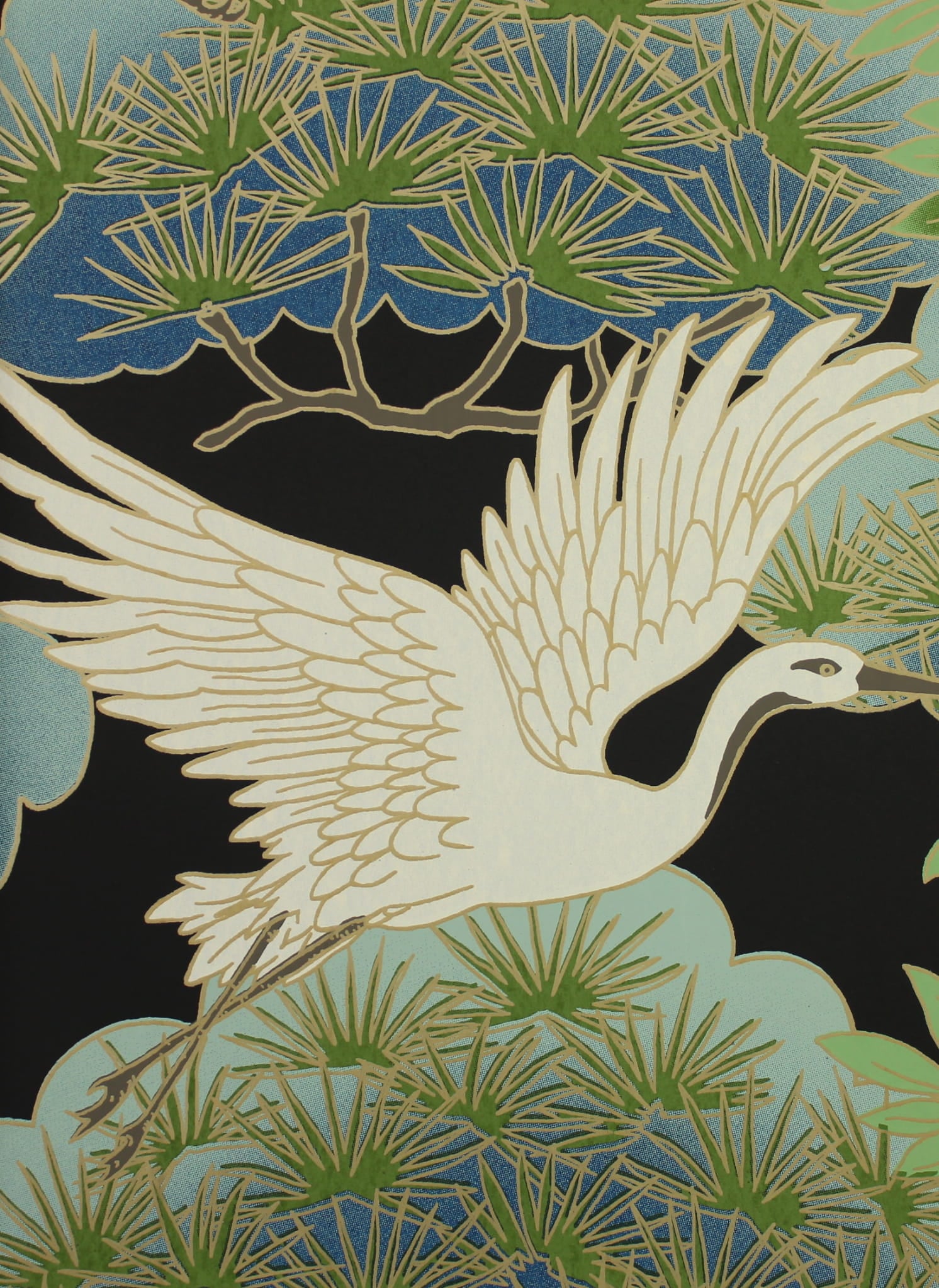 Tapeta York Wallcoverings AF6593 Sprig and Heron Tea Garden