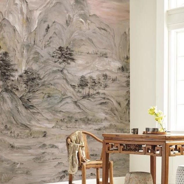 Mural York Wallcoverings AF6597M Misty Mountain Mural Tea Garden