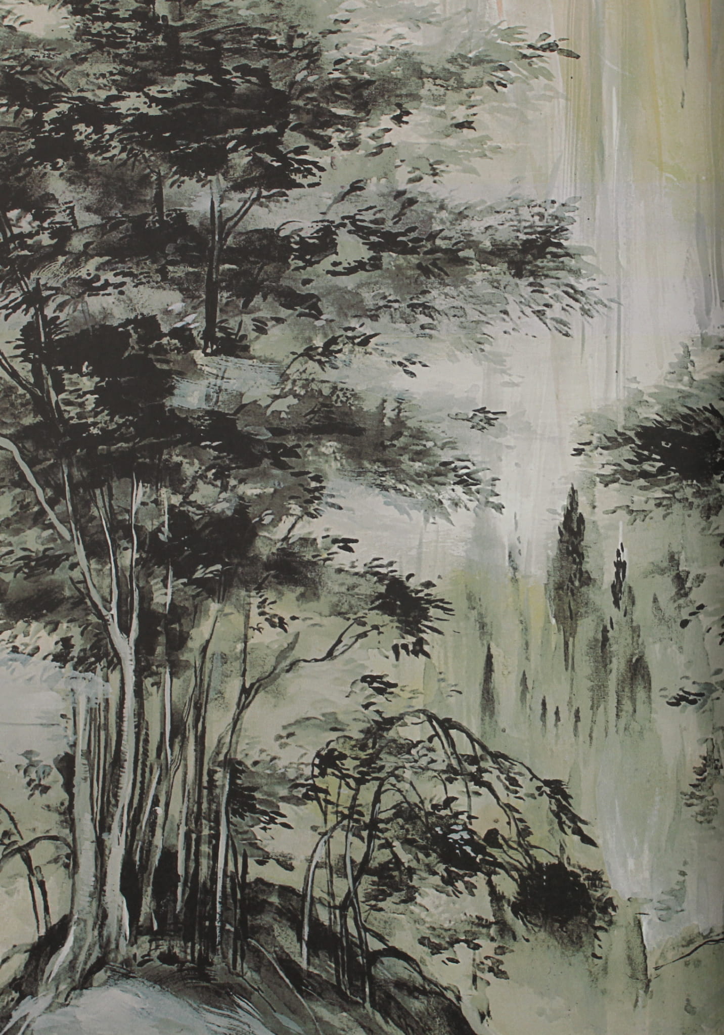 Mural York Wallcoverings AF6597M Misty Mountain Mural Tea Garden