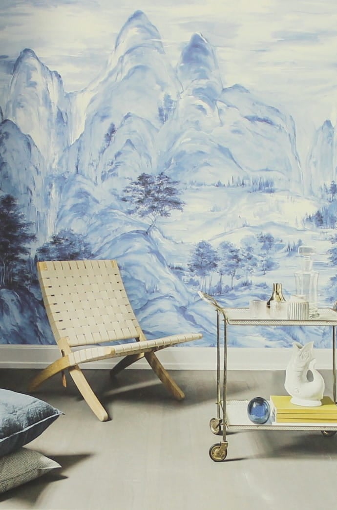 Mural York Wallcoverings AF6598M Misty Mountain Mural Tea Garden
