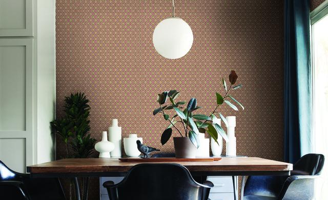 Tapeta heksagony York Wallcoverings HC7535 Bee Sweet Handcrafted Naturals